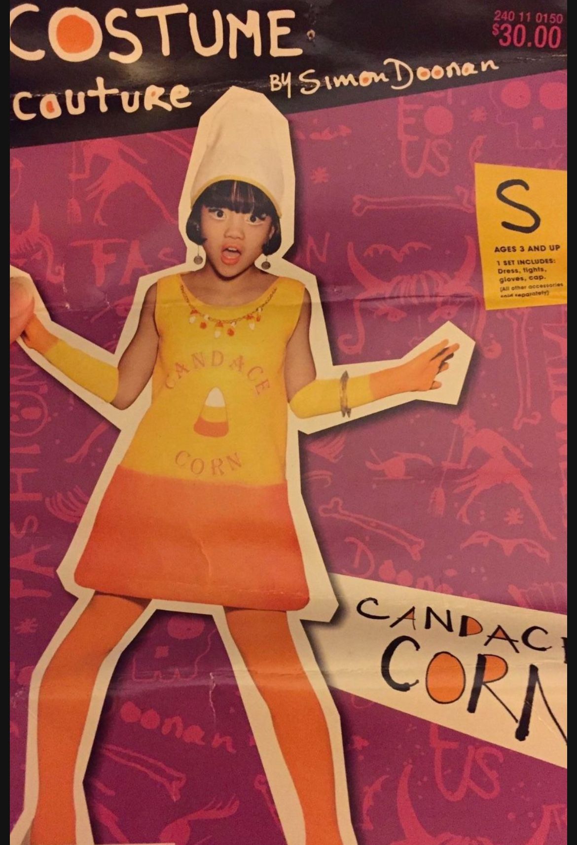 Candace Candy Corn Halloween Costume ( S or M )