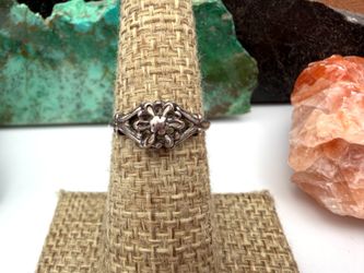Vintage Sterling Silver 925 3D Flower Ring