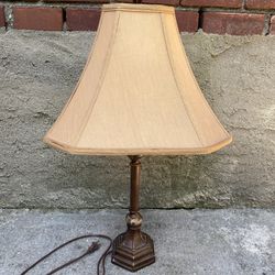 Brass Candlestick Table Lamp With Shade 