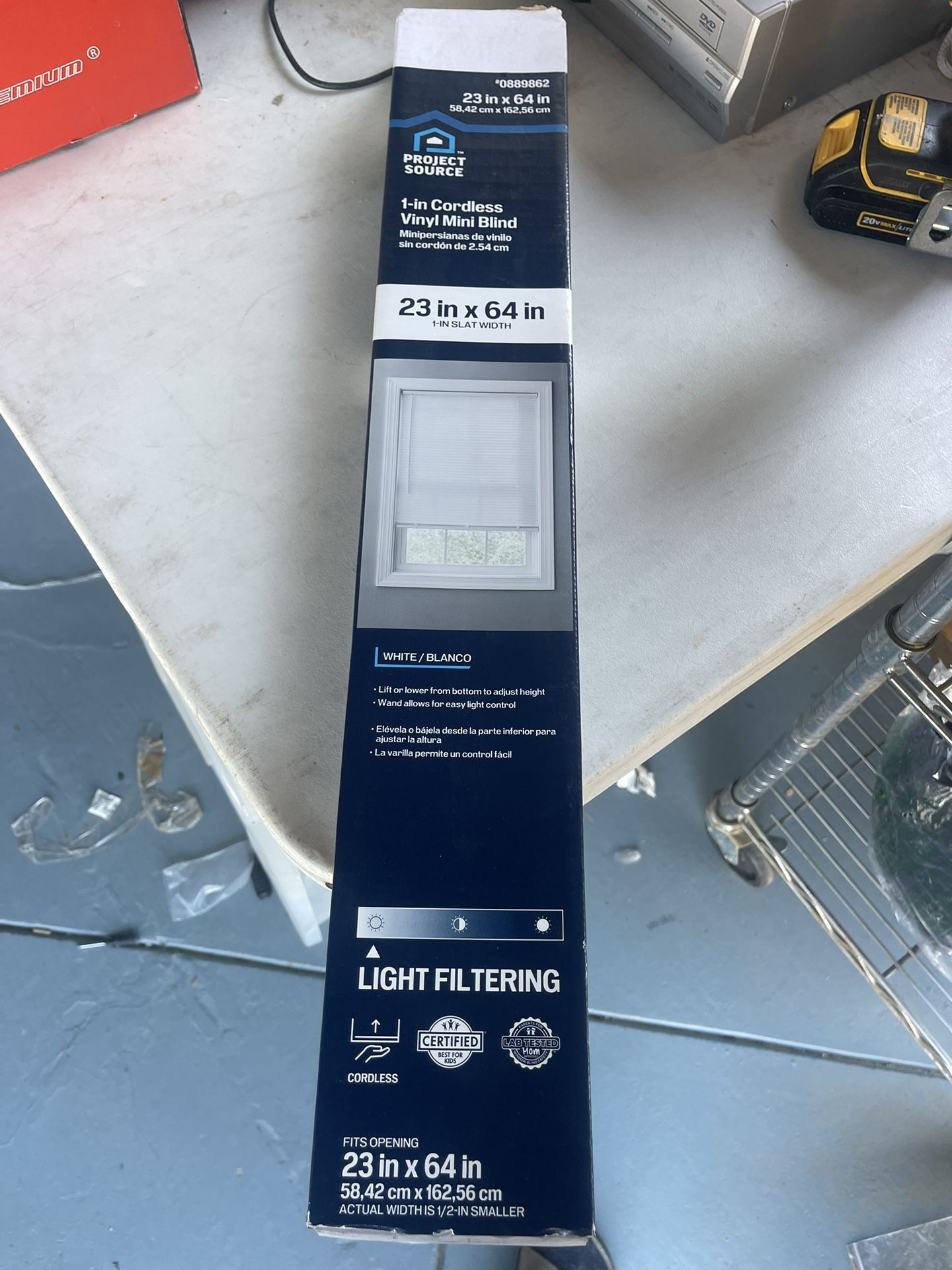 Project Source 1 Inch Cordless Mini Blind 23x64