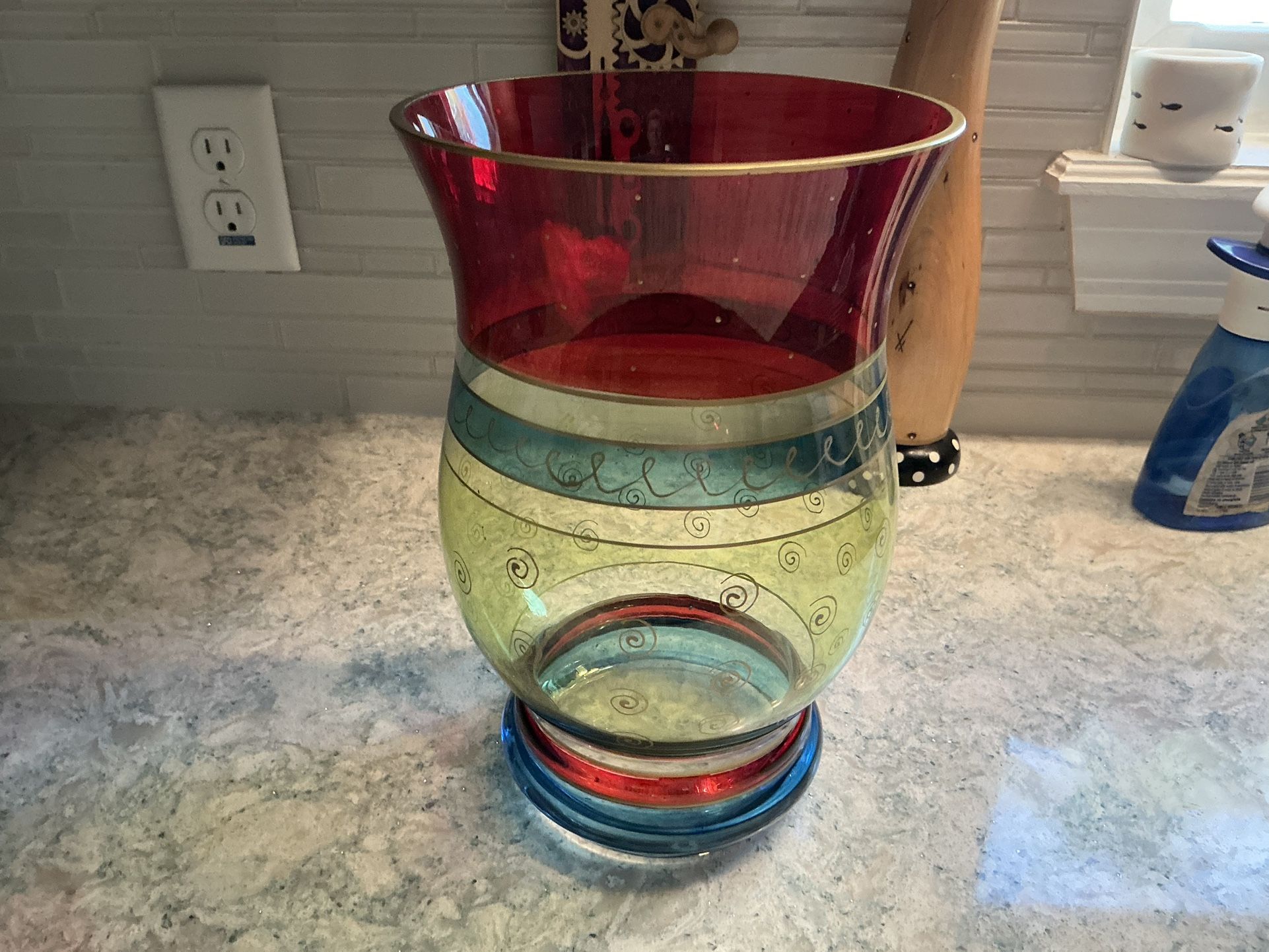 Pier 1 Imports hand-blown hurricane vase
