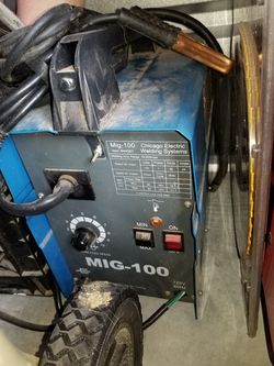 Mig 100 welder with helmets