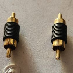 Male RCA Barrel Connectors Pair