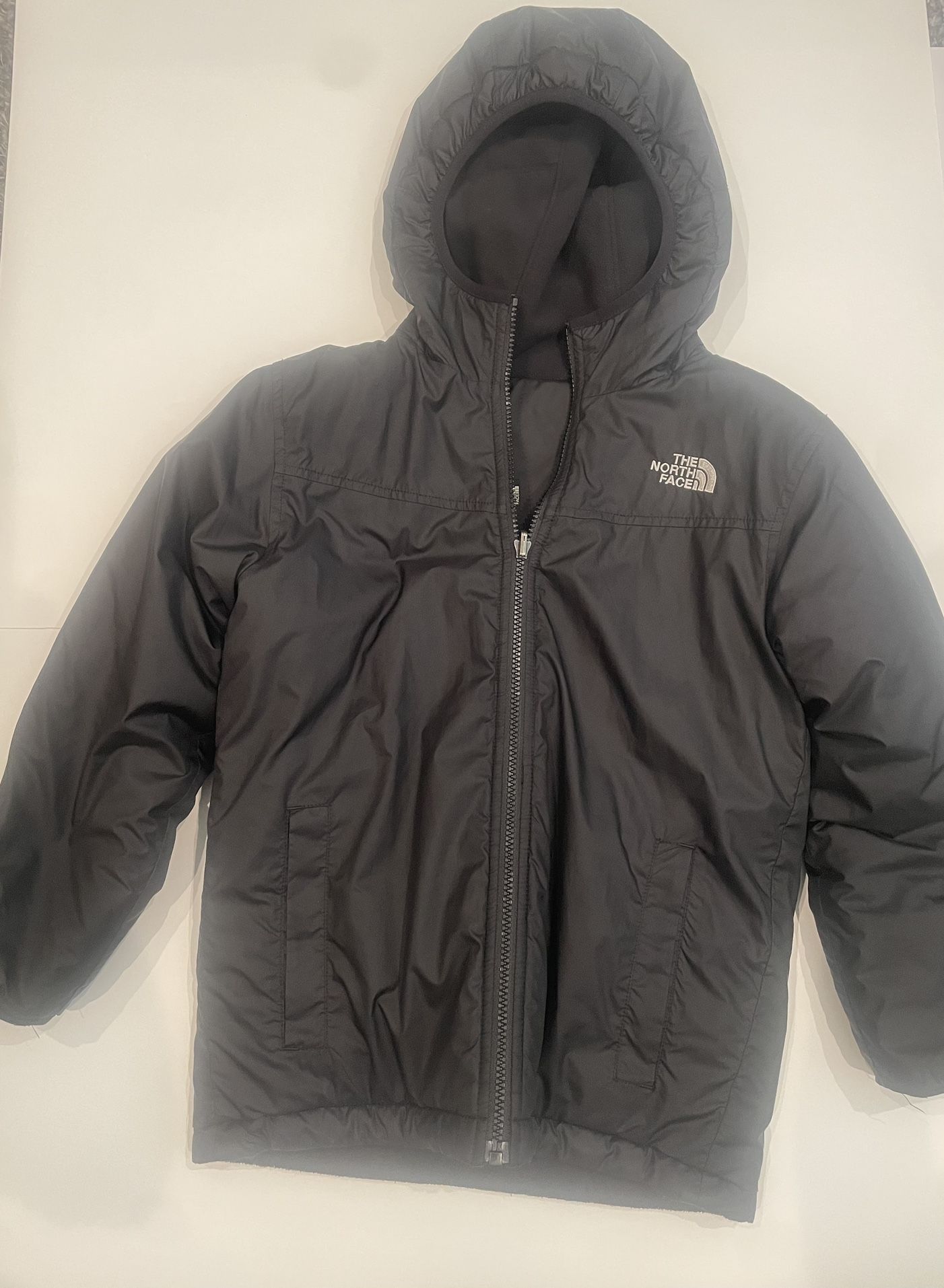Black North Face Boys, Reversible, Puffer Jacket Size Small 7/8