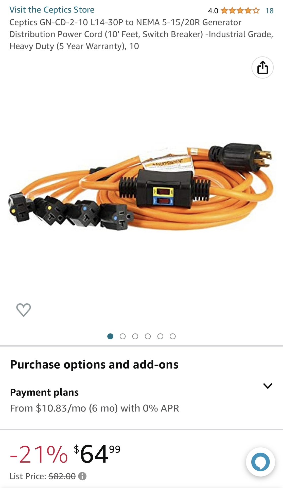 Generator Extension Cord