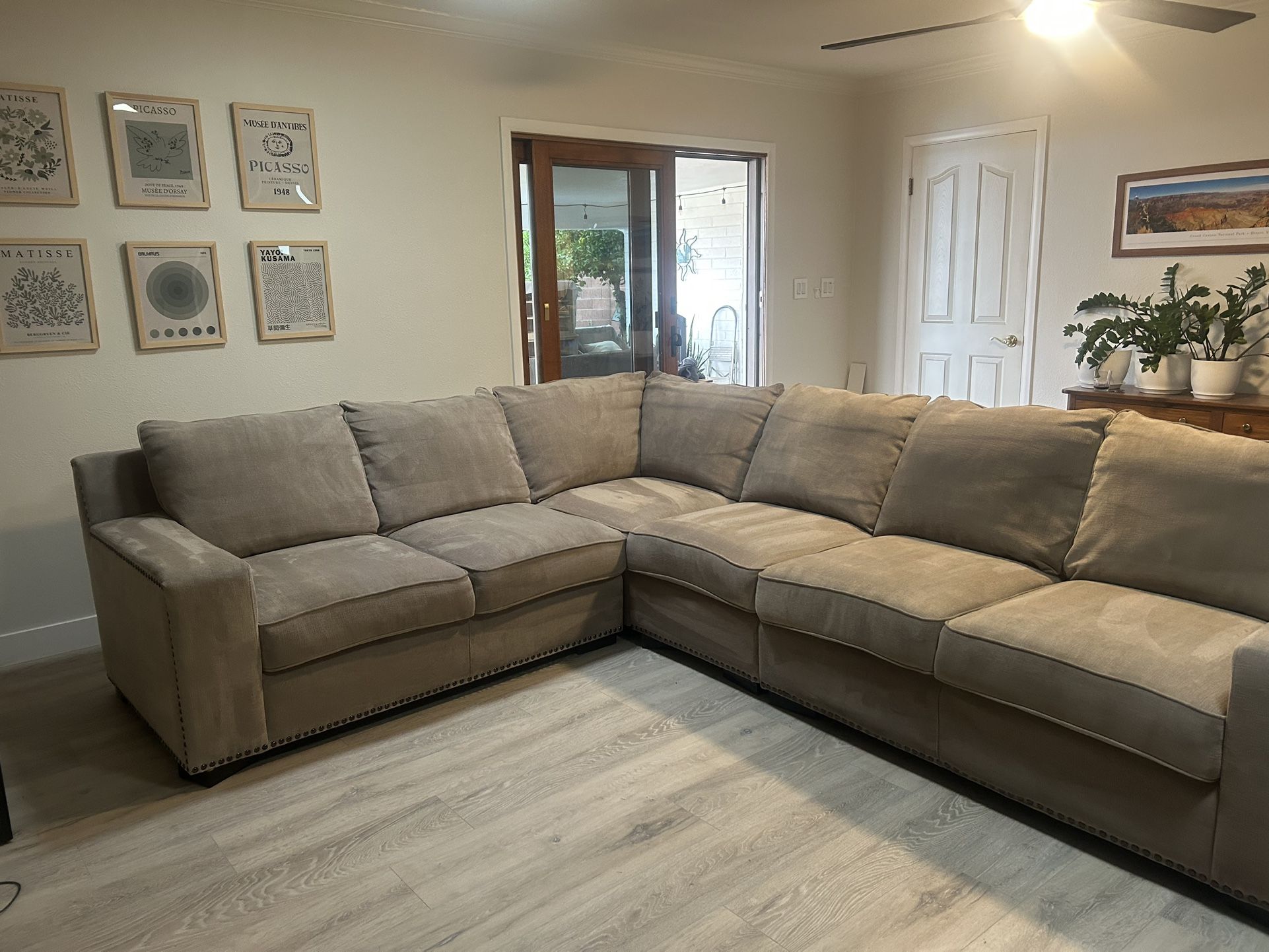 Spacious Beige Sectional Sofa - Great Value