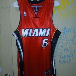 LEBRON JAMES MIAMI HEAT!!!! Men's Size 50 Red, Black, White #6 