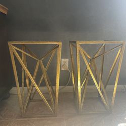 Gold Mirror Top End Tables 