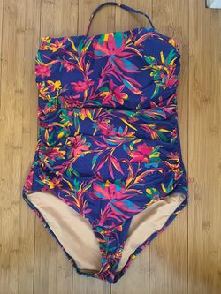J Crew Tropical Floral One-Piece Swimsuit L
