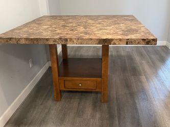 Large countertop-height kitchen dining table - sits 8 (54x54x35.5”)