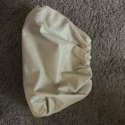 Cream Faux Leather Ruched Cloud Clutch – New Condition