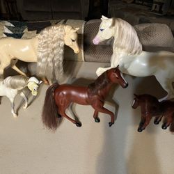Five Vintage 1983-1995 Toy Horse Collection
