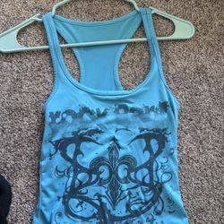 Y2k style blue shirt 