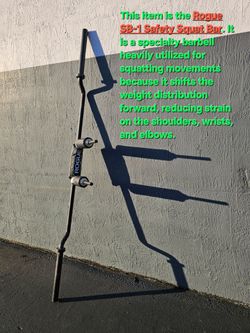 Weight Bar fitness  SB-1 Safety specialized Squat Bar. Delivery fee. HOMESTEAD 33033.
is a specialty barbell heavily utilized for squatting movements 