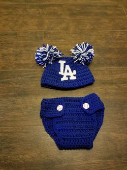 Dodgers diaper cover set photo prop