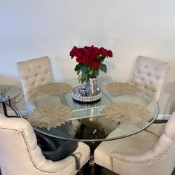 Round Glass Kitchen Table And Chairs 