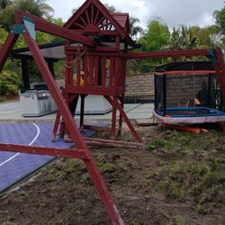 Swing Set And Trampoline  Free