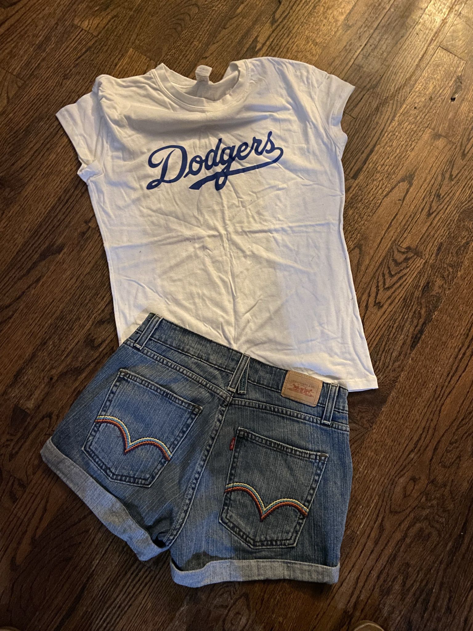 Levis Shorts And T-shirt With Dodger Logo 