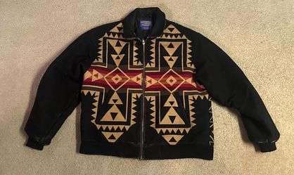 Vintage Pendleton Full-Zip Bomber Jacket Size Large Western Wear Made In USA
