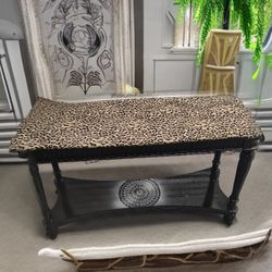 Custom Made Leopard Print Fabric Top Table