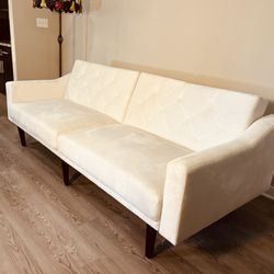 Velvety Futon Sofa Couch (FREE DELIVERY)