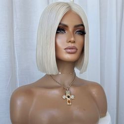 Beautiful shoulder-length Bob human hair lace front wig