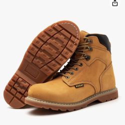 Work Boots for Men Waterproof Comfortable Anti-fatigue Soft Toe Working Shoes Slip Resistant Construction Safety Work Boots