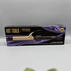 Hot Tools 1” curling wand iron 24k gold model 1811 new in box