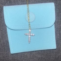 Gold Dimond Cross Chain 
