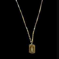 CC Gold Pendant Necklace