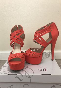 SHII melon pink heels 6.5