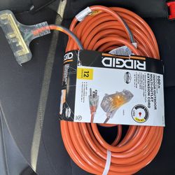  RIGID 100ft. Contractor Grade Extension Cord 3 port