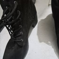 Black high heel boots