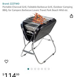 Portable Charcoal Grill, Foldable Barbecue Grill, Outdoor Camping BBQ, for Campers Barbecue Lovers Travel Park Beach Wild etc