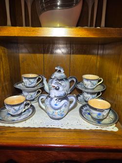 Japanese Dragon Moriage Tea Set