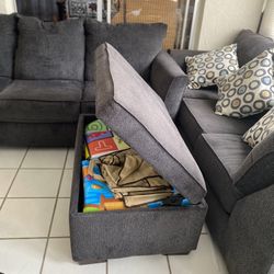 Sofa set Few Months Old. Three Pieces , Two Pieces Sofa Set One Extra Big  Ottomans   With Storage.  Almost Brand New.  All Three Pieces  For Sale .