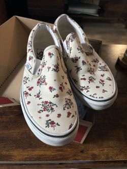 Vans Cream And Flowers
