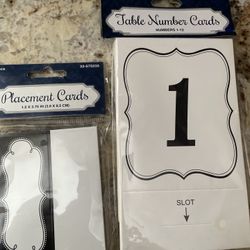 Placement/Table Numbers Cards