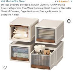 Storage Drawers, Storage Bins with Drawers, HAIXIN Plastic Drawers  Organizer, Two Ways Opening Closet Drawers, Stackable Chest of Drawers,  Organizatio for Sale in Phoenix, AZ - OfferUp