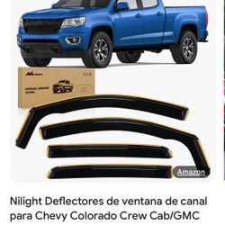 Nilight Deflectores de ventana de canal para Chevy Colorado Crew Cab/GMC Canyon Crew Cab 2015 2016 2017 2018...