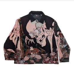 Rebel Vengeance Japanese Samurai Tapestry Jacket Men's Small