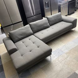 Modern light gray sectional with Chaise-sofa Company 