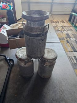 Old vintage milk cans