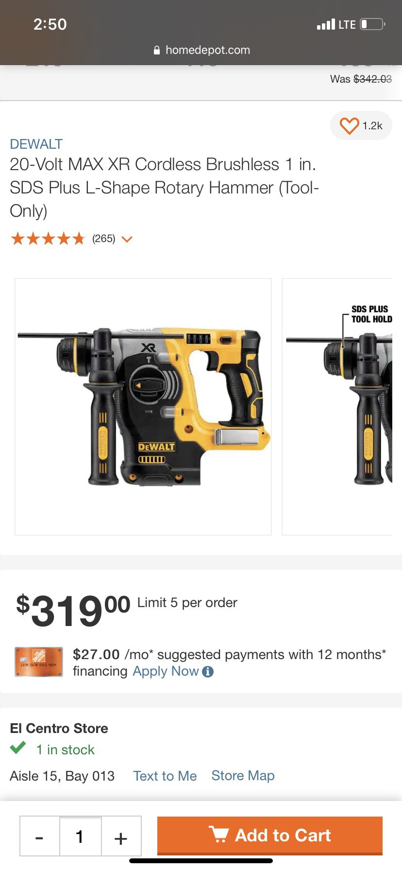 Brand New Dewalt Max Xr Cordless Brushless 1 In Ads Plus L Shape Rotary Hammer Only $150