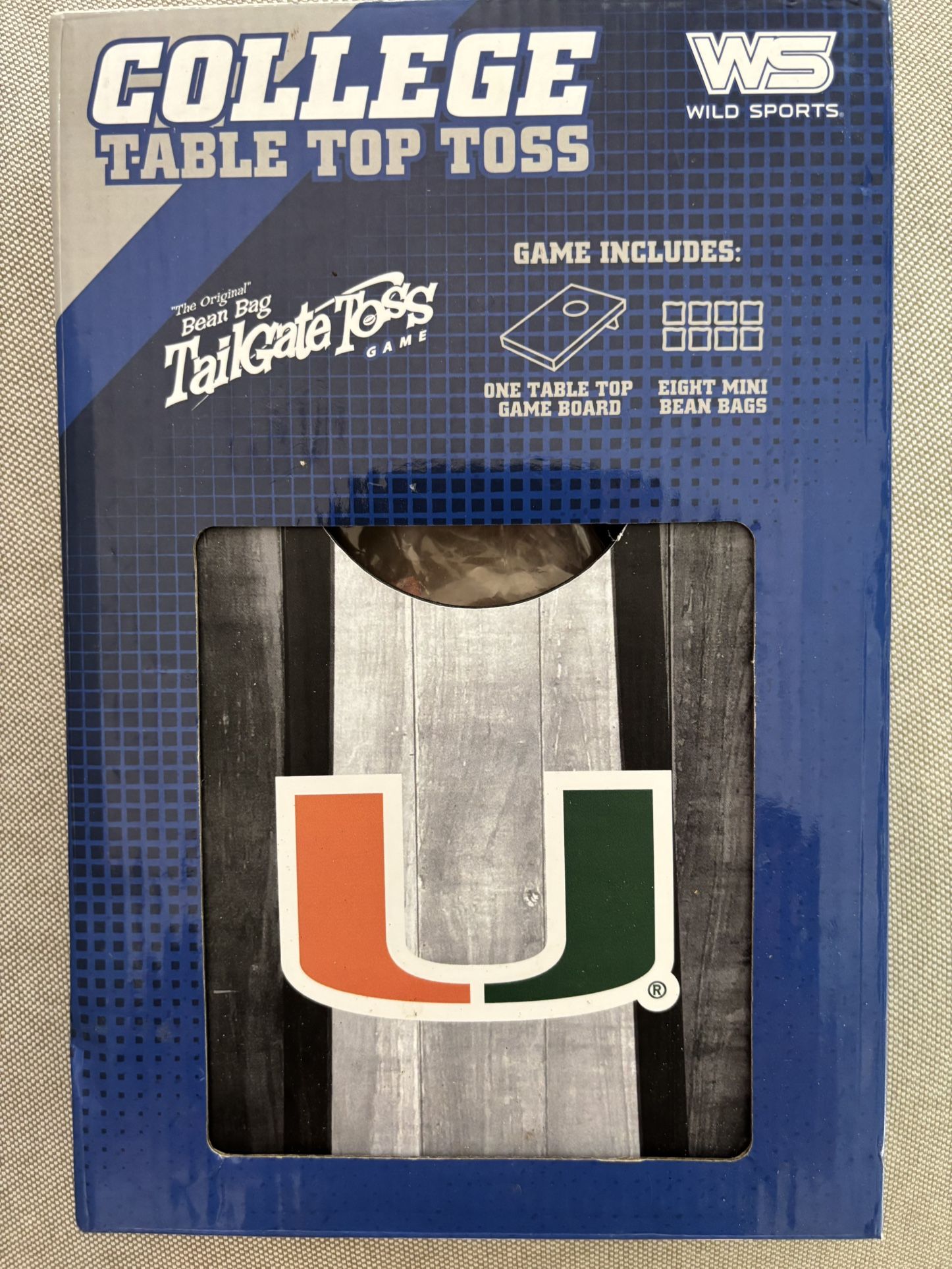 University Of Miami Mini Cornhole Tabletop Game