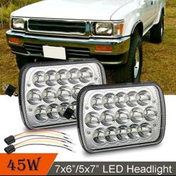 7x6 LED Headlights Luces Micas Faros Focos Faroles Chevy Gmc Jeep Dodge Toyota Nissan Chevrolet 