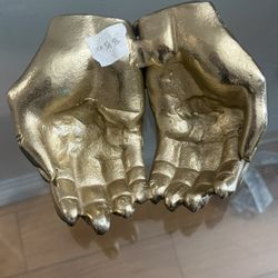 Brass Helping Hands Sculpture- Decorative Bowl