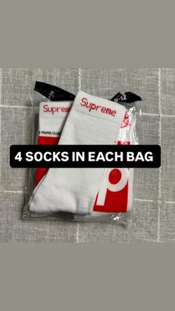 White Hanes X Supreme Socks
