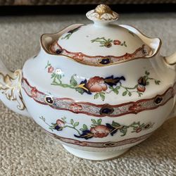 Antique Crescentware & Son Enfield England Roses Gold Teapot