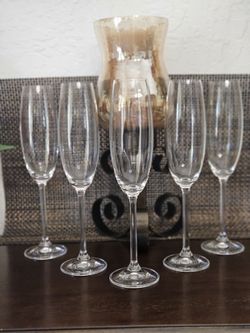 Set of 5 Lenox Tuscany Classics Collection champagne flutes